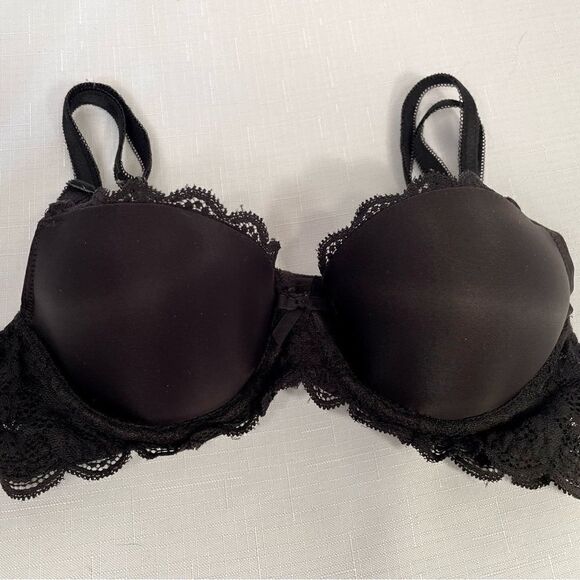 BLACK VICTORIA’s SECRET DREAM ANGELS LINED DEMI BRA 32C - Picture 1 of 7